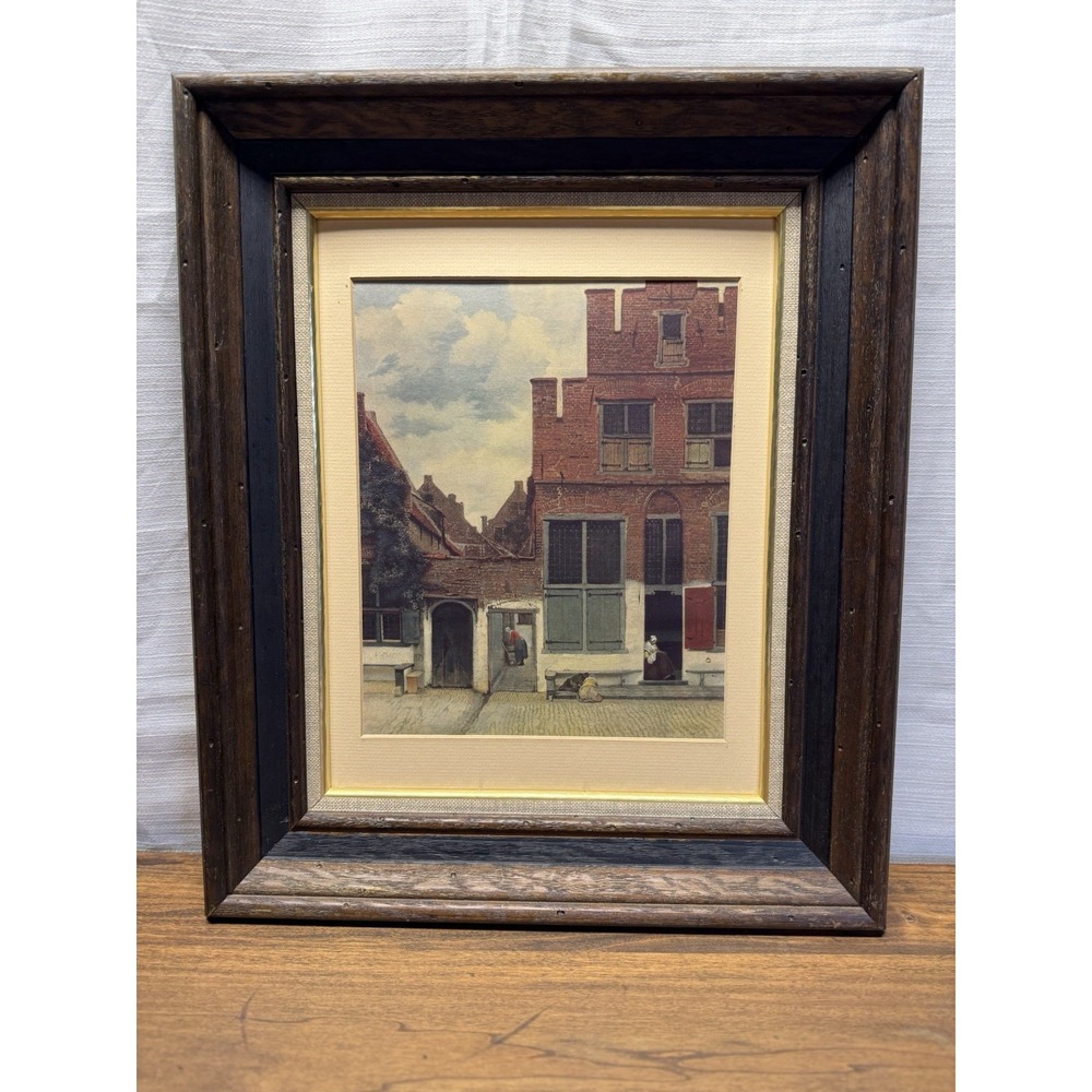 Vintage Vermeer The Little Street Framed Art Print 19x16 Dutch Master